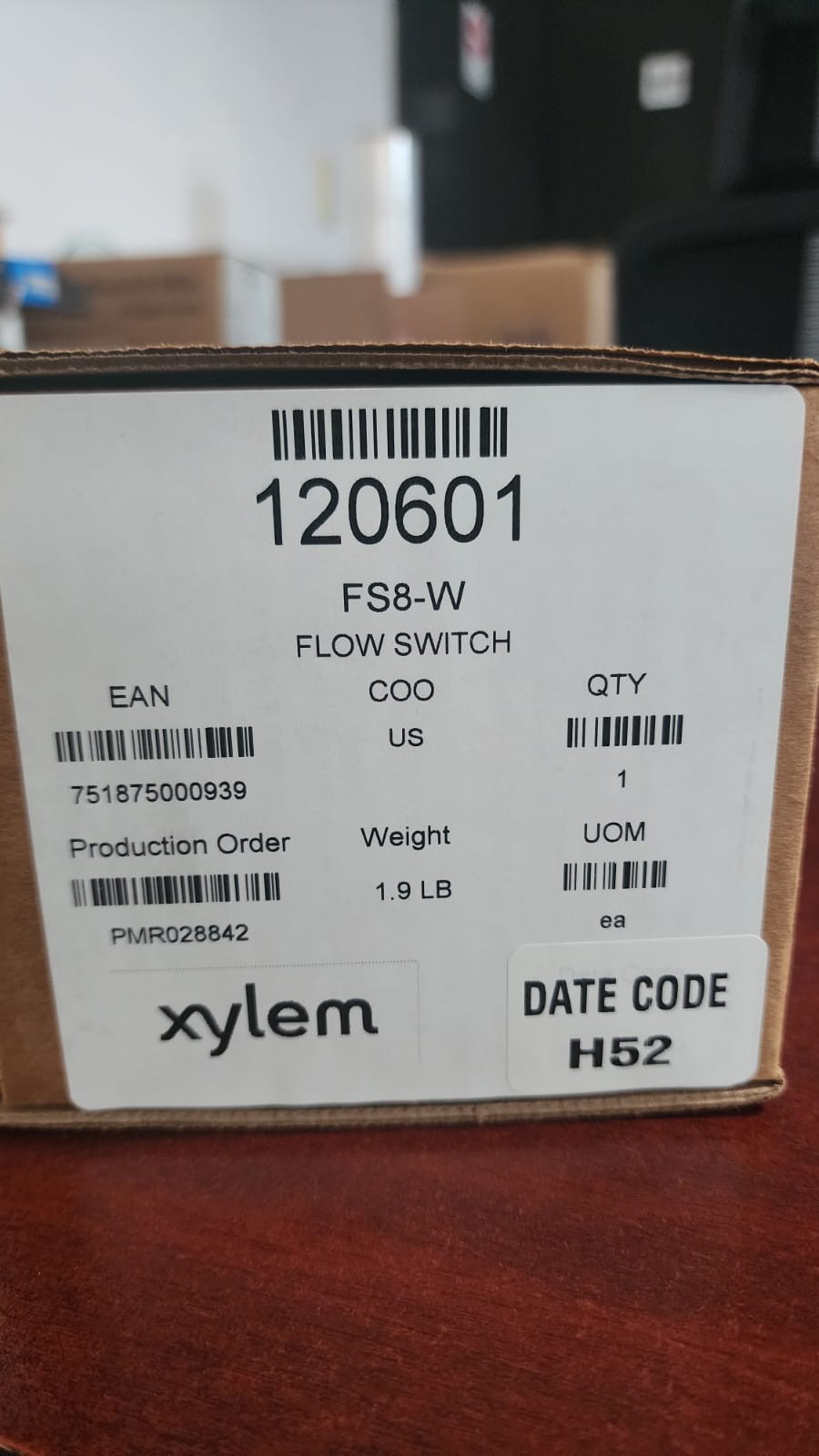 Etiqueta 120601 FS8-W Flow Switch Xylem
